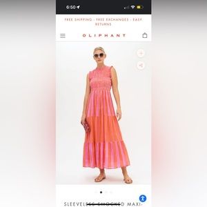 This season - NWT - Never Worn Oliphant Pink & Orange Stripe Cabana Maxi Dress